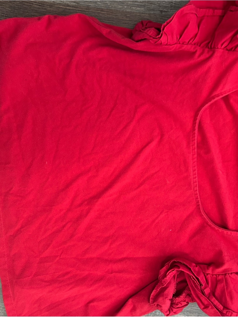 Red Ruffle Sleeve Tee - Picture 6 of 7